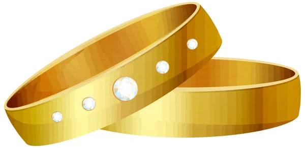 Gold Ehering Diamant Romantik Metallische Illustration — Stockfoto