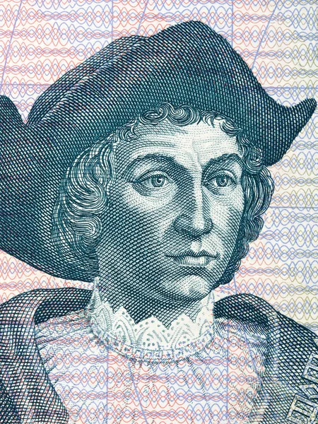 Christopher Columbus Πορτρέτο Από Salvadoran Χρήματα — Φωτογραφία Αρχείου