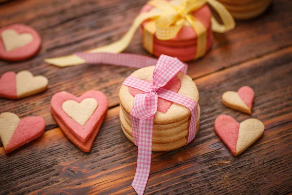 Galletas Forma Corazón Para San Valentín — Foto de Stock