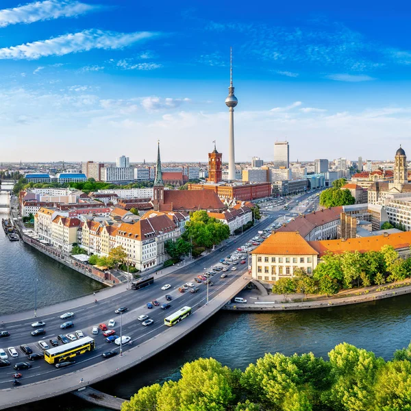 Vista Panoramica Sul Centro Berlino Una Giornata Sole — Foto Stock