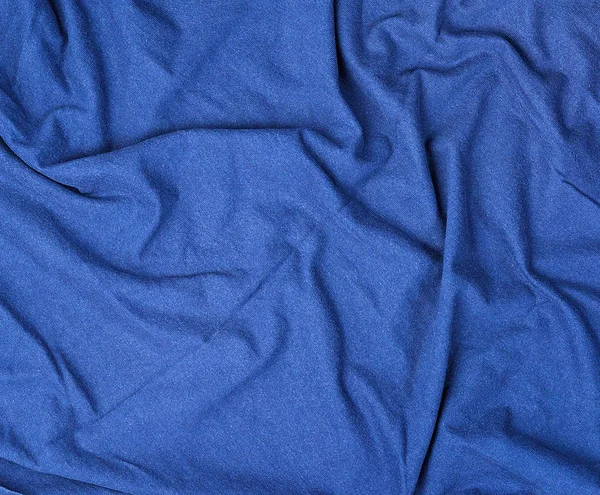 Fragmen Kain Sintetis Biru Tua Untuk Pakaian Olahraga Bingkai Penuh — Stok Foto