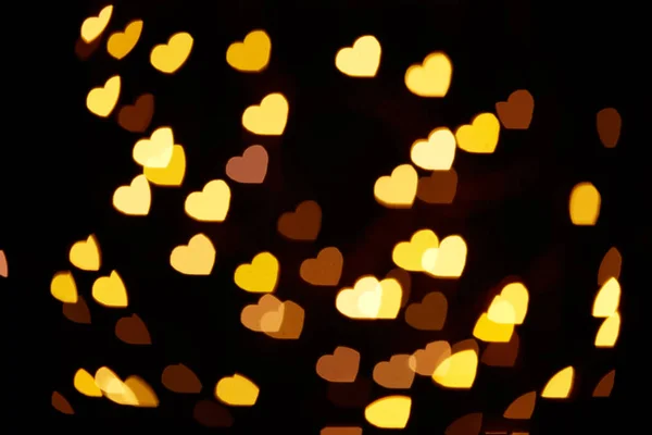 Herzförmige Abstrakte Bokeh Hintergrund Flache Dof Gestaltungselement Für Romantische Grußkarte — Stockfoto