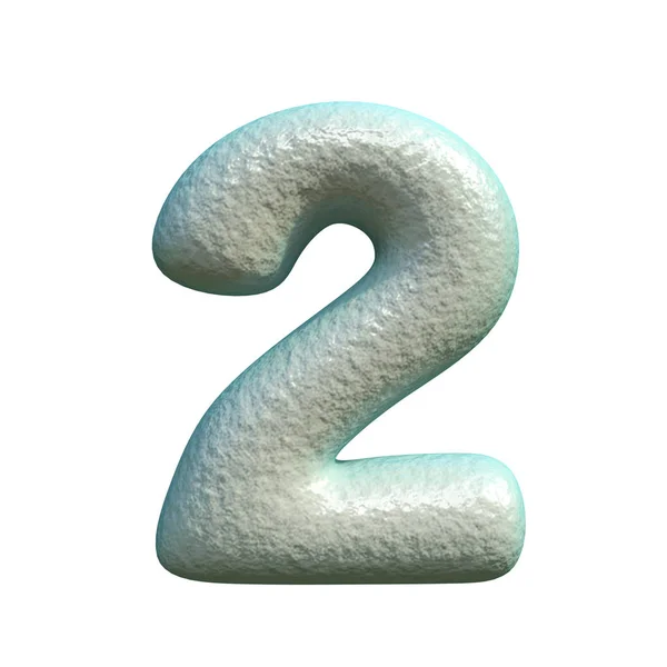 Grey Blue Clay Number Two Ilustração Renderização Isolado Fundo Branco — Fotografia de Stock