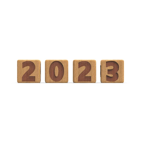 Ano 2023 Assinar Fundo Branco Puro — Fotografia de Stock