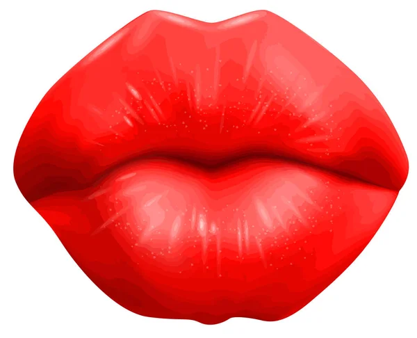 Rode Mond Lippen Make Kiss Vrouw Illustratie — Stockfoto