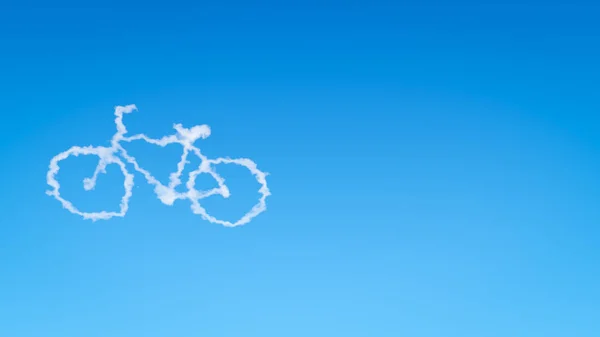 Fahrrad Symbolwolke Blauen Himmel Mit Copyspace — Stockfoto