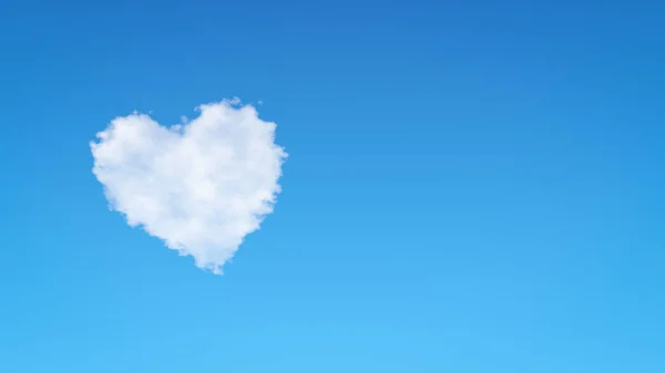 Single Heart Shape Wolk Blauwe Lucht Met Copyspace — Stockfoto