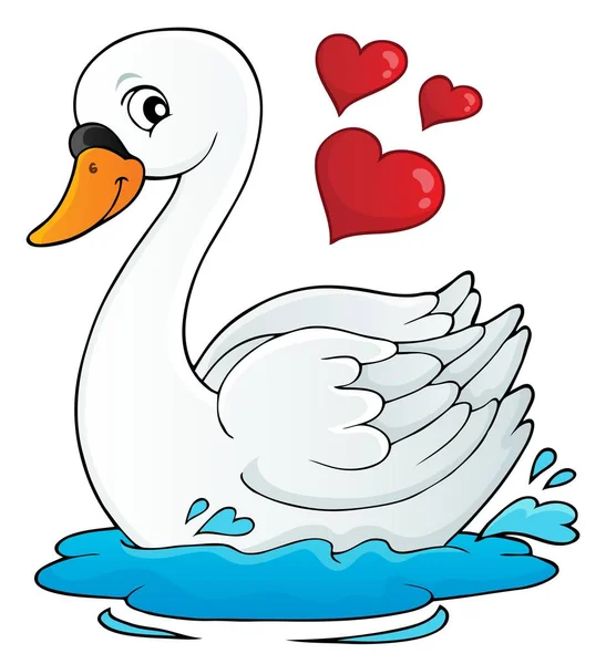 Valentine Swan Theme Image Picture Illustration — Stock Photo, Image