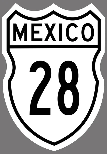 Placa Señal Carretera Federal Mexicana Ilustración —  Fotos de Stock