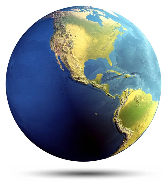 Planetjorden Isolerade Delar Denna Bild Från Nasa Rendering — Stockfoto