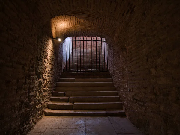 Staircase Cellar Vault Blocked Grid — Stock Photo, Image