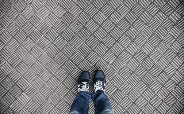 Nohy Botami Městské Módní Detail — Stock fotografie