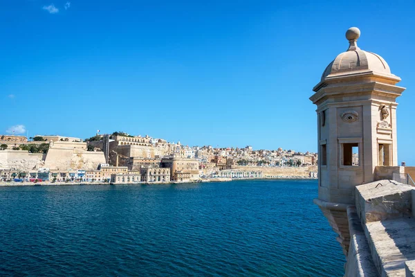 Vue Sur Grand Harbor Valette Depuis Gardjola Gardens Senglea Malte — Photo