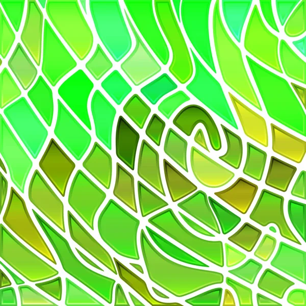 Abstrato Fundo Mosaico Vidro Manchado Verde Amarelo — Fotografia de Stock