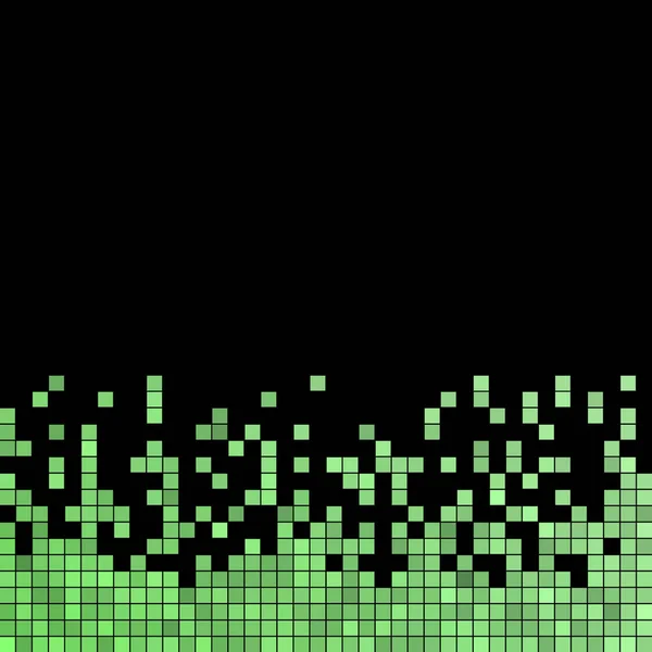 Abstract Square Pixel Mosaic Background Green Black Background — ストック写真