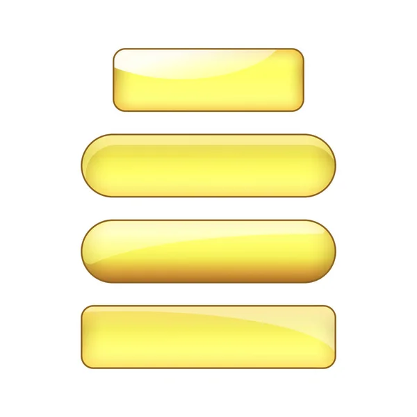 Fényes Fényes Web Gombok Készlet Arany Sárga — Stock Fotó