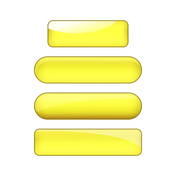 Bright Glossy Web Buttons Set Yellow — 스톡 사진