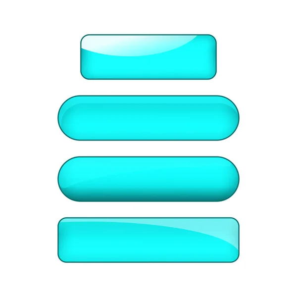 Conjunto Botões Web Brilhante Brilhante Azul — Fotografia de Stock