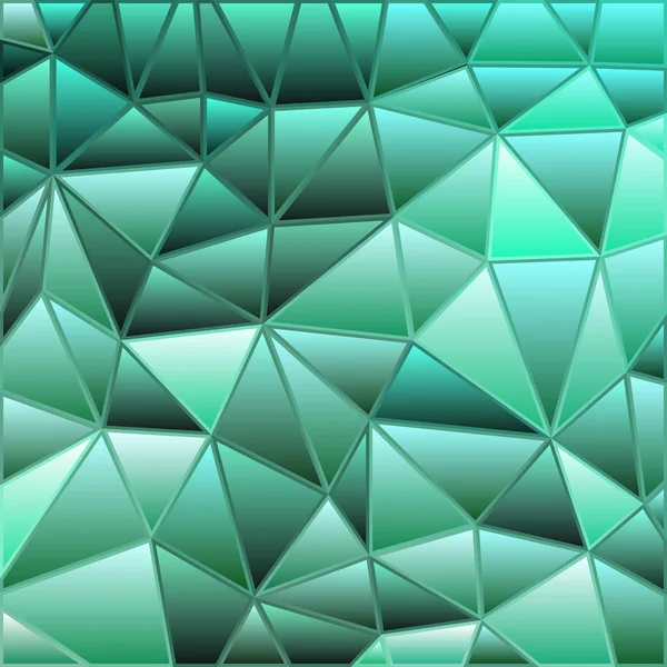 Fondo Abstracto Mosaico Triángulo Vidrieras Verde Azul — Foto de Stock