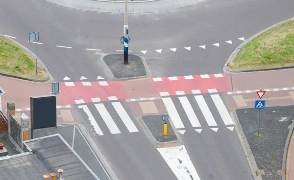 Zebrastreifen Einem Kreisverkehr Den Niederlanden — Stockfoto