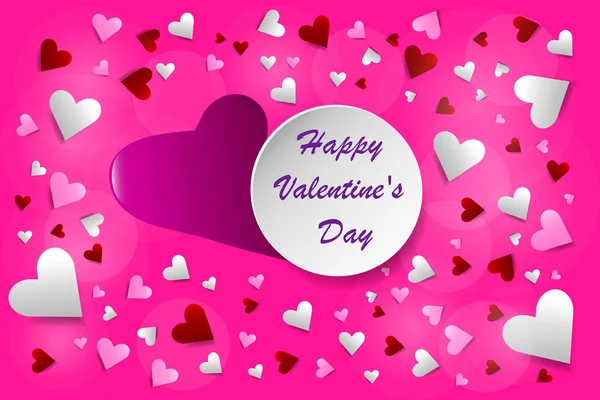 Firma Feliz Día San Valentín Vector Con Corazón Doblado Color — Foto de Stock
