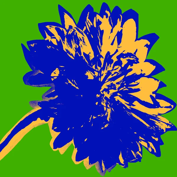 Kornblumen Bild Über Grünem Hintergrund Pop Art Stil — Stockfoto