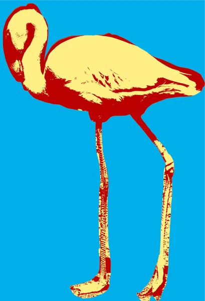 Flamingo Bild Auf Grünem Hintergrund Pop Art Stil — Stockfoto