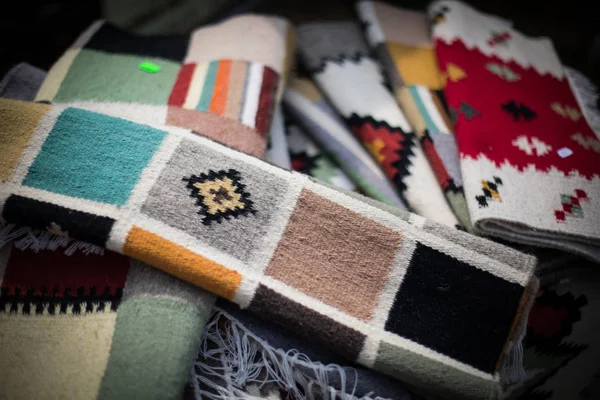 Farbbild Eines Handgefertigten Teppichs — Stockfoto