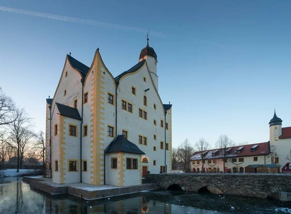 Castillo Agua Klaffenbach Cerca Chemnitz Invierno — Foto de Stock