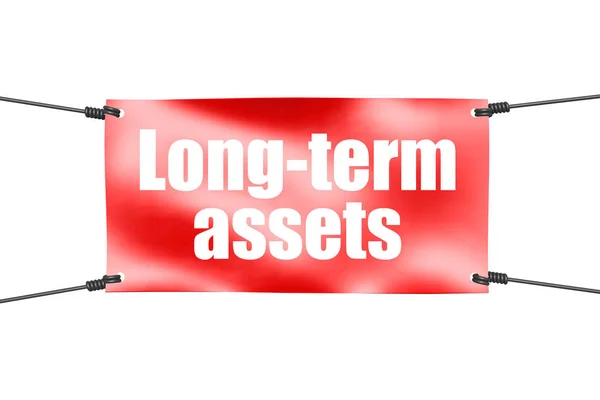 Long Term Assets Word Red Tie Banner Rendering — Stockfoto