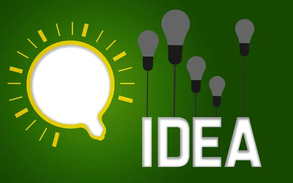 Idea Message Light Bulb Rendering — 스톡 사진