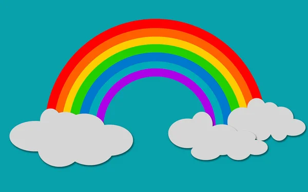 Color Rainbow Clouds Isolated Rendering — Stock Photo, Image
