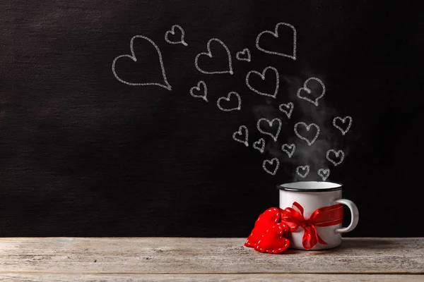 Amor Creativo Concepto Del Día San Valentín Con Corazones Dibujando — Foto de Stock