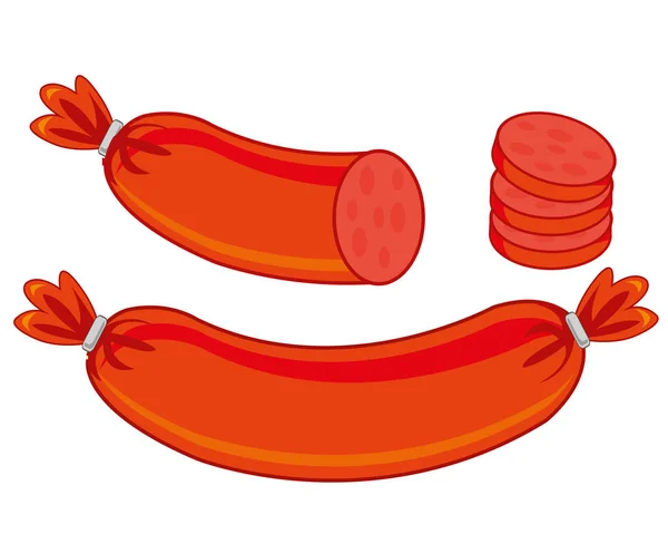 Vector Illustratie Van Het Vlees Hot Dogs Witte Achtergrond Geïsoleerd — Stockfoto