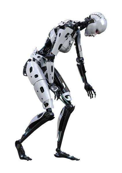 Rendering Einer Roboterin Isoliert Auf Weißem Hintergrund — Stockfoto