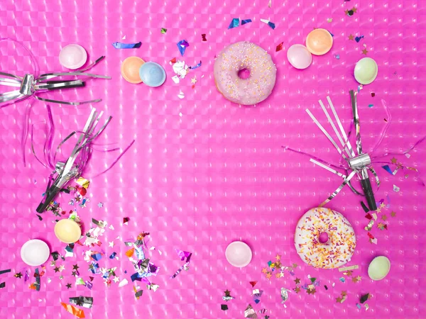 Όμορφο Ροζ Καρναβάλι Επίδραση Φόντο Διάφορα Σκεύη Καρναβαλιού — Φωτογραφία Αρχείου
