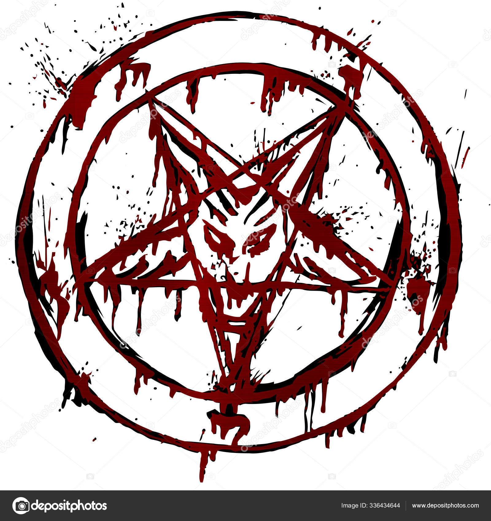 Pentagrama Satanás Oculto Diabo Vermelho Sangue Paganismo Metálico  Ilustração — Foto © PantherMediaSeller #336434644, image size:1600x1700