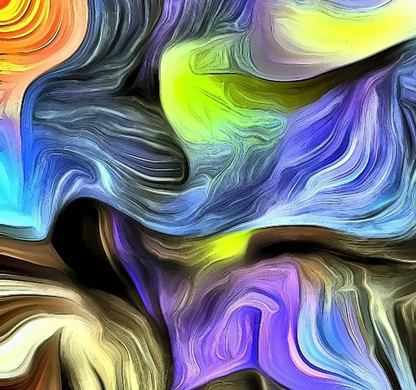 Dimensional Layered Abstract Swirling Colors Inglês Renderização — Fotografia de Stock