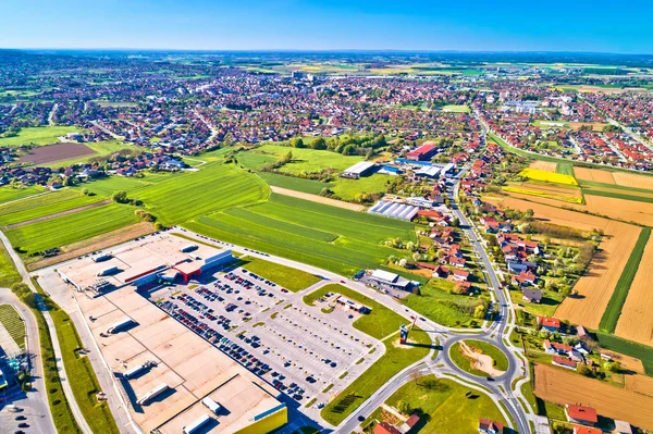 Stad Van Koprivnica Luchtfoto Podravina Regio Van Kroatië — Stockfoto