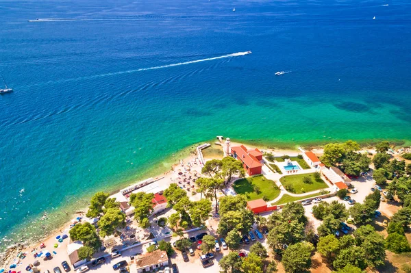 Staden Zadar Puntamika Fyren Och Stranden Antenn Sommaren Visa Dalmatien — Stockfoto