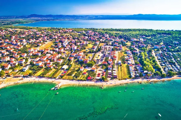 Adria Und Vransko See Luftaufnahme Stadt Pakostane Dalmatien Region Kroatien — Stockfoto