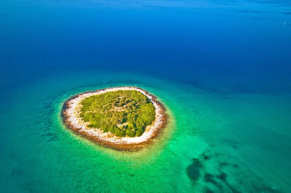 Ensam Sten Zadar Skärgården Flygfoto Dalmatien Region Kroatien — Stockfoto