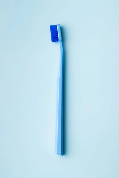 Colorful Toothbrush Blue Background Top View — Stock Photo, Image