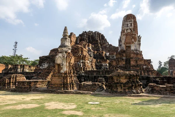 Wat Mahathat Prang Και Ερείπια Τοπίο Αγιουτχάγια Ταϊλάνδη — Φωτογραφία Αρχείου