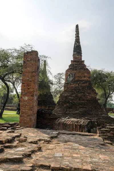 Wat Phra Sanphet Scenario Tempio Buddista Ayutthaya Thailandia Vista Uno — Foto Stock