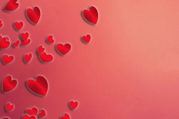 浪漫壁纸与心脏纹理背景粉红色 情人节概念爱 — 图库照片