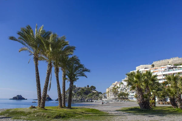 Palmer Strand Almunecar Andalusien Costa Del Sol Spanien — Stockfoto
