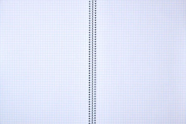Caderno Aberto Uma Célula Com Folhas Brancas Close — Fotografia de Stock
