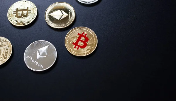Cryptocurrencies Koncept Bitcoin Litecoin Ethereum — Stockfoto