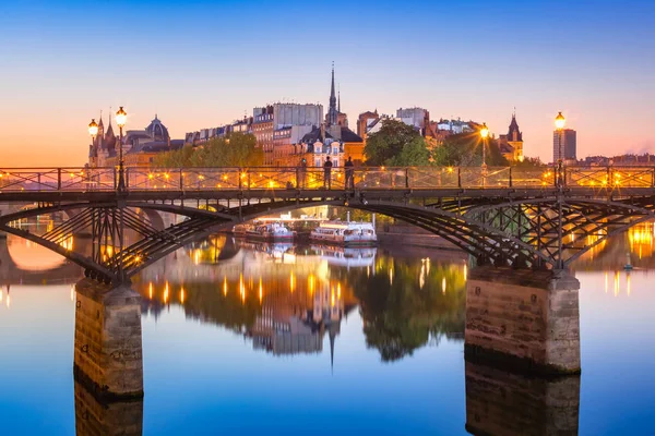 Прекрасний Вид Ile Cite Мосту Мистецтв Сходом Сонця Парижі — стокове фото